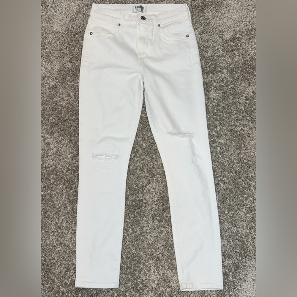 NWOT Agolde Sophie Crop Skinny Jeans Shoreline Destruct Size 24 - Picture 4 of 11